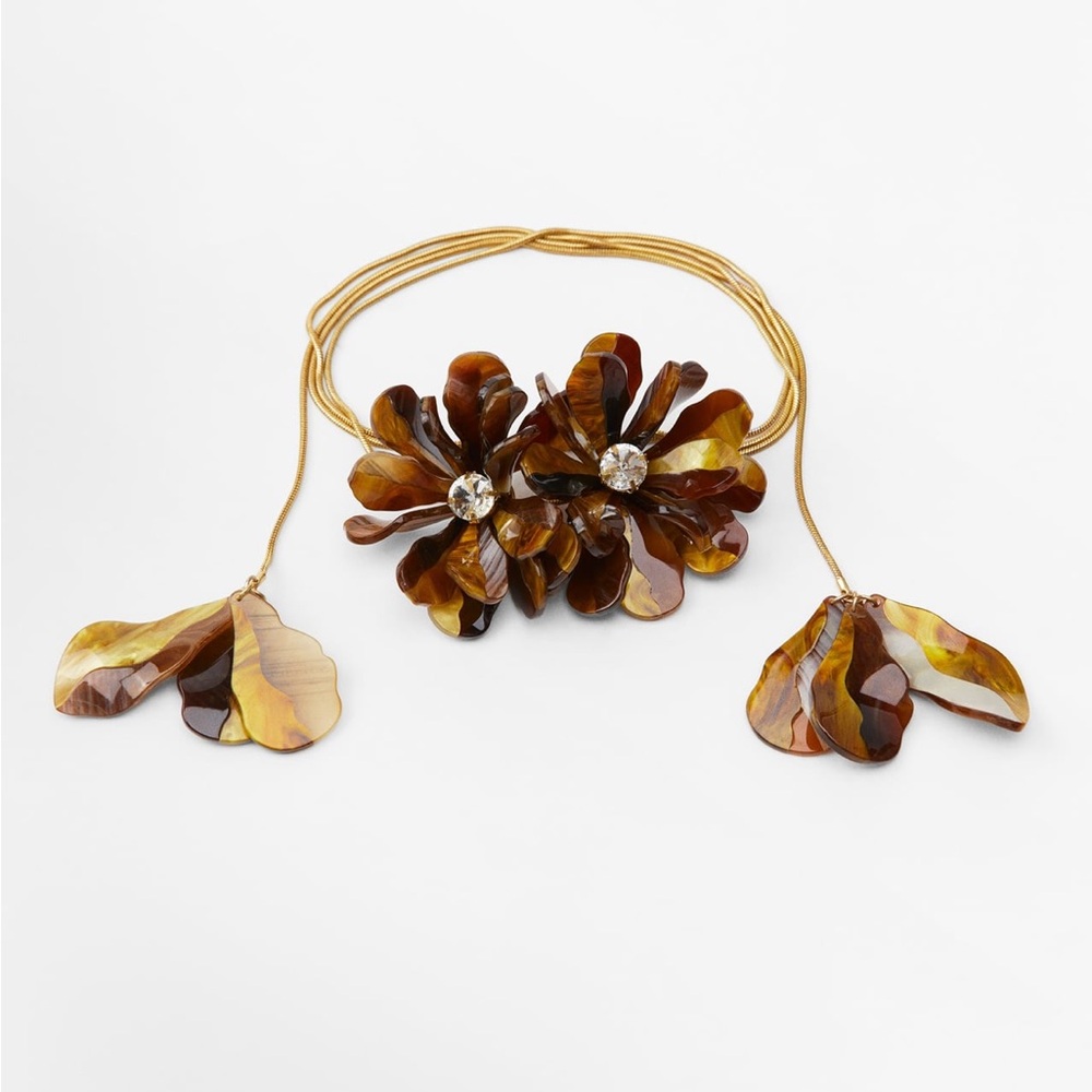 Zara tortoise choker necklace
